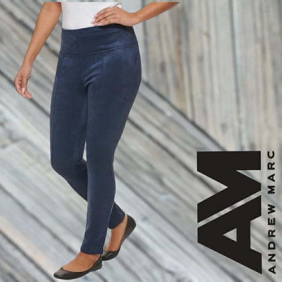 Andrew Marc | Womens Lightweight Faux Suede Pull on Pant | Navy | NWOT - Picture 5 of 6